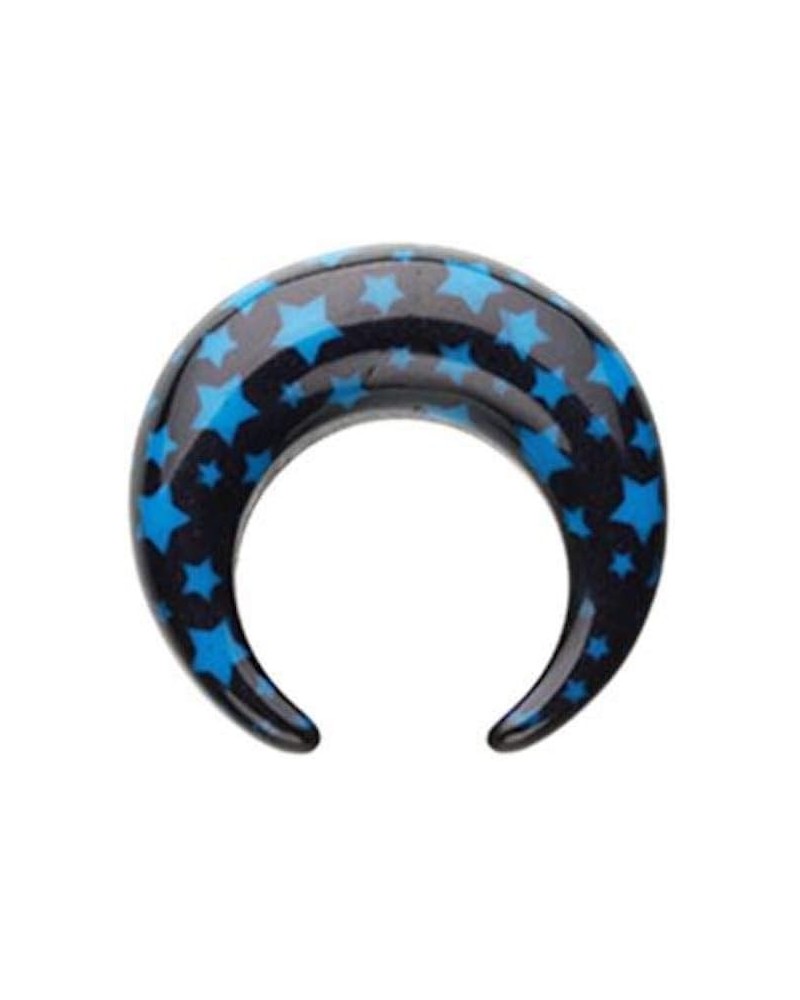 Starry Night Acrylic Ear Gauge Buffalo Taper 0 GA (8mm), Blue $10.61 Body Jewelry