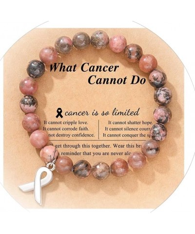 Breast Cancer Bracelet for Women Natural Stone Bracelet for Girls Inspirational Bracelet Breast Cancer Gifts C $9.17 Bracelets