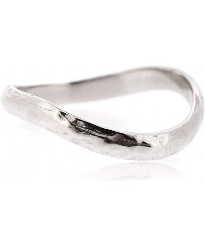 Chic Hammered Thumb Ring For Women 925 Sterling Silver Rhodium Plated - Simple, Stylish &Trendy Nickel Free Ring $14.04 Rings