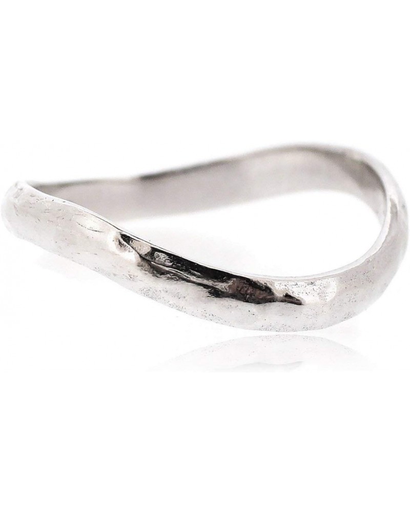 Chic Hammered Thumb Ring For Women 925 Sterling Silver Rhodium Plated - Simple, Stylish &Trendy Nickel Free Ring $14.04 Rings