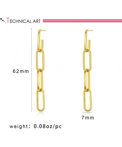 Pave Cubic Zircon Convertible Link Earrings For Women 14K Gold Hoop Earrings For Women Paperclip Link Chain Jewelry Drop Dang...