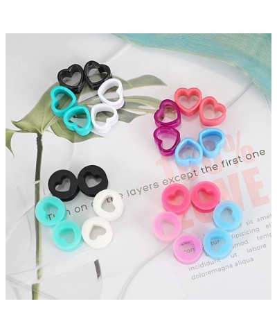 12pcs-24pcs Soft Flexible Silicone Ear Tunnels Acrylic Heart Tunnels Piercing Gauge 4g-3/4 inch 12 pairs, 0g(8mm) $11.99 Body...