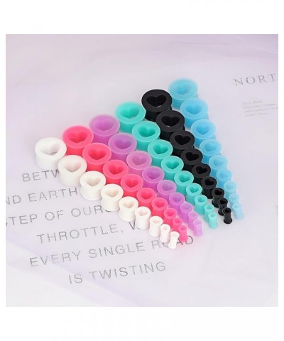 12pcs-24pcs Soft Flexible Silicone Ear Tunnels Acrylic Heart Tunnels Piercing Gauge 4g-3/4 inch 12 pairs, 0g(8mm) $11.99 Body...