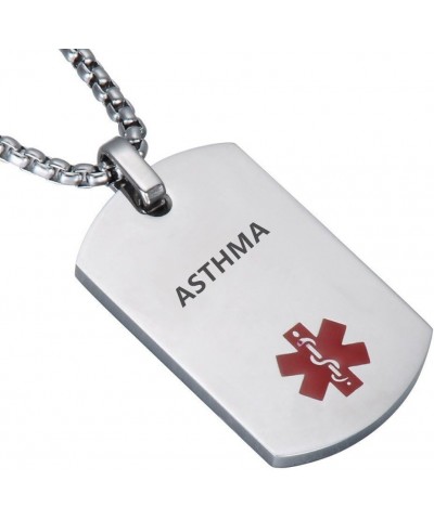 LF Stainless Steel DNR Medical Alert Dog Tag ID Pendant Caduceus Necklace Set Adjustable Silicone Rubber Chain Medical ID Hea...