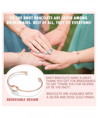 Gold Foil Will You Be My Bridesmaid Maid of Honor Card & Tie The Knot Bracelet Set of 4, 5, 6, 7 4 Rosegold Tone Bracelet & G...