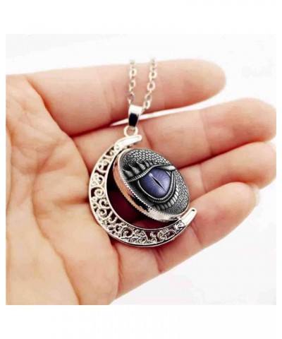 Necklace Chain for Women Girls, Unisex Rotatable Dragon Eye Hollow Moon Pendant Long Chain Necklace Jewlery Pendant Necklace ...