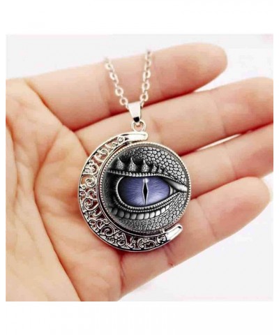 Necklace Chain for Women Girls, Unisex Rotatable Dragon Eye Hollow Moon Pendant Long Chain Necklace Jewlery Pendant Necklace ...