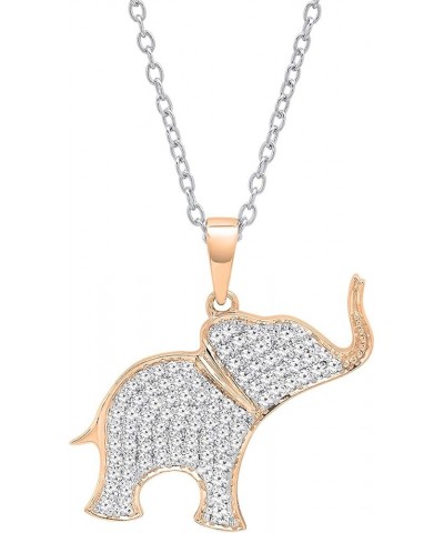 0.45 Carat (ctw) 14K Round White Diamond Ladies Elephant Pendant 1/2 CT, Gold Rose Gold $185.66 Pendants