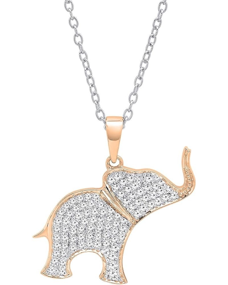 0.45 Carat (ctw) 14K Round White Diamond Ladies Elephant Pendant 1/2 CT, Gold Rose Gold $185.66 Pendants