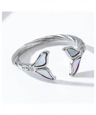 Stainless Steel Fish Dolphin Tail Style Wrap Hug Statement Promise Anniversary Ring Silver $6.00 Rings