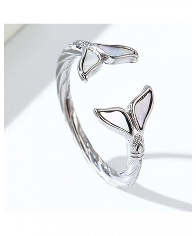 Stainless Steel Fish Dolphin Tail Style Wrap Hug Statement Promise Anniversary Ring Silver $6.00 Rings