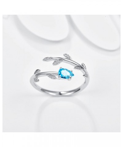 925 Sterling Silver Leaf Birthstone Rings Adjustable Open Ring for Women with Jewelry Box Size 7-9 12. December $14.96 Rings