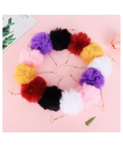 6 Pairs Pom Pom Earrings for Women Faux Fur Ball Earrings Tassel Drop Dangle Earrings Set… 6 Pairs Pearl chain earrings $11.5...