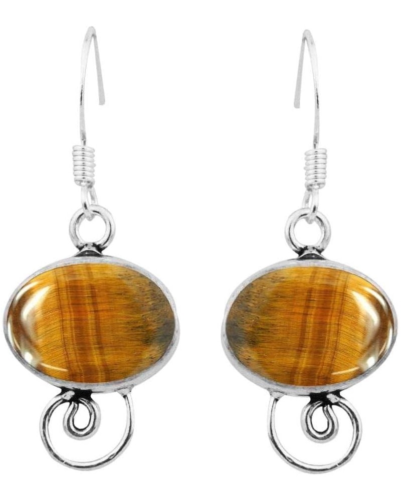 Gemstone Dangle Earrings For Women, Handmade Dangle Earrings For Women Tiger Eye $9.89 Earrings