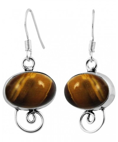 Gemstone Dangle Earrings For Women, Handmade Dangle Earrings For Women Tiger Eye $9.89 Earrings