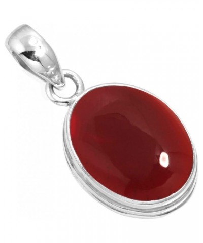 925 Sterling Silver Handmade Pendant for Women 12x16 Oval Gemstone Fashion Jewelry for Gift (99541_P) Garnet Quartz $23.09 Pe...