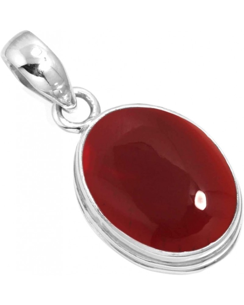 925 Sterling Silver Handmade Pendant for Women 12x16 Oval Gemstone Fashion Jewelry for Gift (99541_P) Garnet Quartz $23.09 Pe...