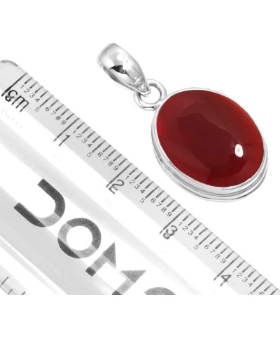 925 Sterling Silver Handmade Pendant for Women 12x16 Oval Gemstone Fashion Jewelry for Gift (99541_P) Garnet Quartz $23.09 Pe...