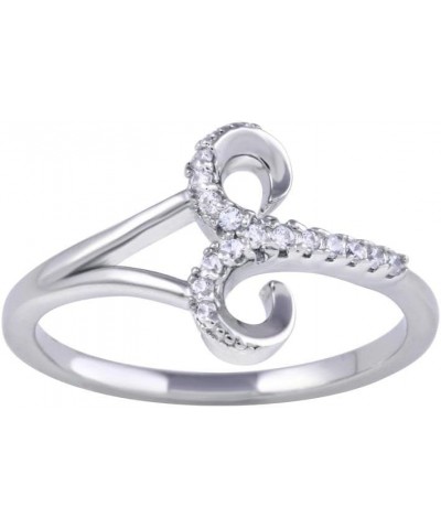 CLOSEOUT WAREHOUSE Clear Cubic Zirconia Aquarius Sign Ring 925 Sterling Silver Aries $9.89 Rings