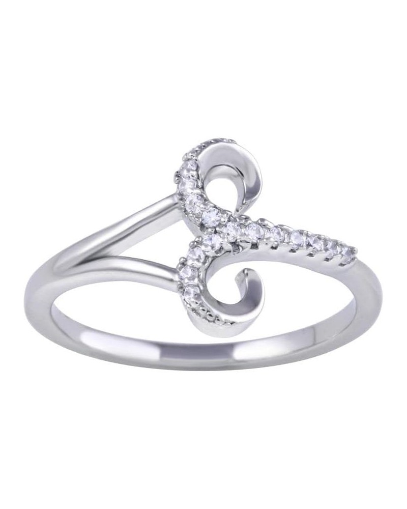 CLOSEOUT WAREHOUSE Clear Cubic Zirconia Aquarius Sign Ring 925 Sterling Silver Aries $9.89 Rings