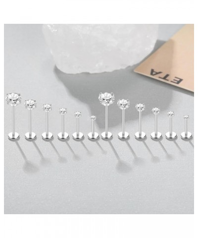 20G 18G 16G Threadless Tragus Piercing Jewelry Flat Back Nose Studs Push Pin Lip Rings Labret Monroe Medusa Ashley Piercing w...