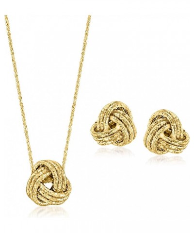 Italian 14kt Yellow Gold Love Knot Jewelry Set: Necklace and Stud Earrings 20.0 Inches $96.00 Jewelry Sets