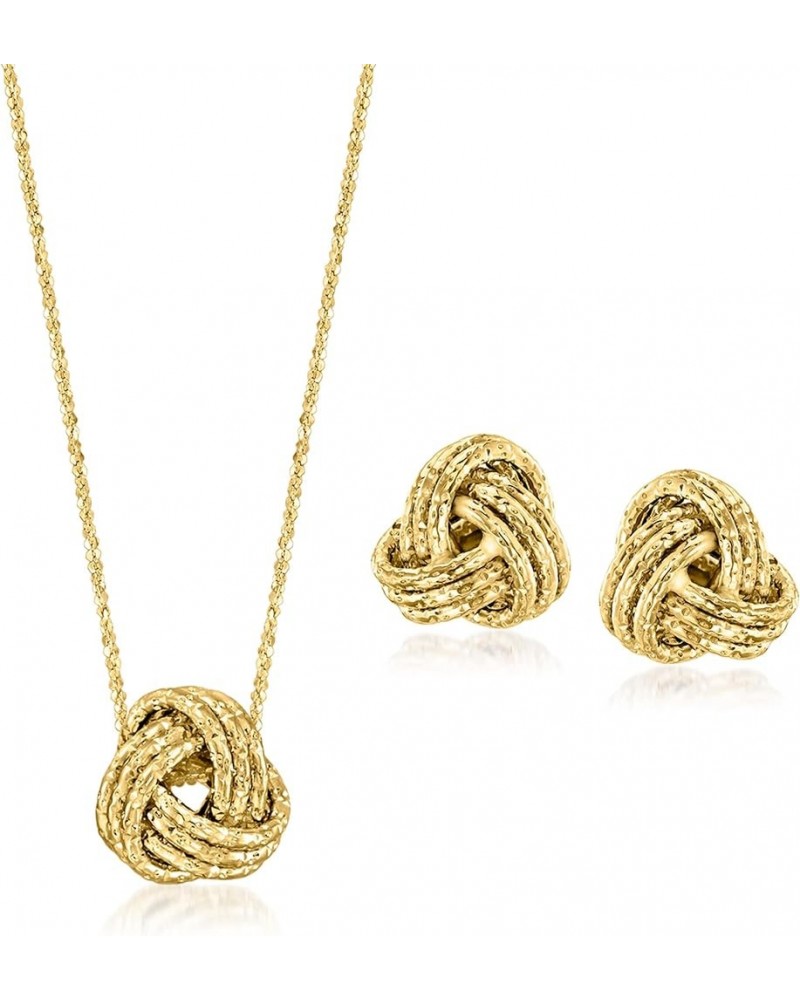 Italian 14kt Yellow Gold Love Knot Jewelry Set: Necklace and Stud Earrings 20.0 Inches $96.00 Jewelry Sets