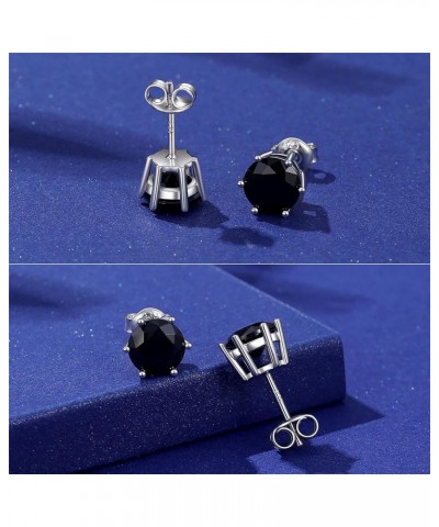 925 Sterling Silver CZ Stud Earrings for Women and Men | Round Brilliant Cut CZ Cubic Zirconia Hypoallergenic Silver Post Stu...