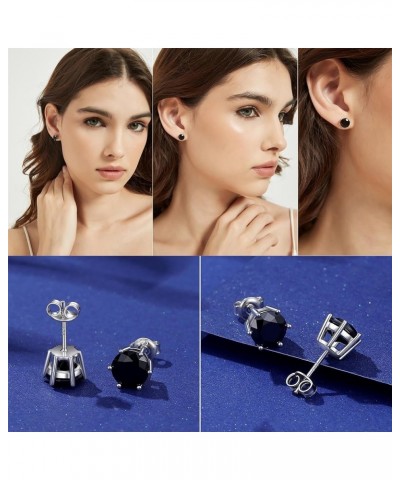 925 Sterling Silver CZ Stud Earrings for Women and Men | Round Brilliant Cut CZ Cubic Zirconia Hypoallergenic Silver Post Stu...