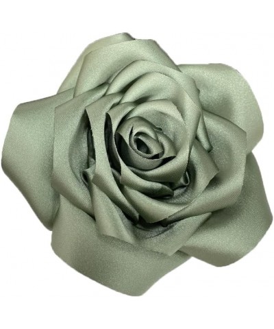 Dainty Satin Rose Flower Large Brooch Lapel Pins Delicate Elegant Handmade Fabric Flower Brooches Pin Classic for Wedding Par...