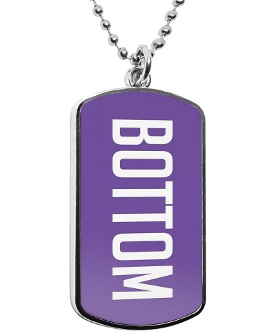 Bottom Dog Tag Pendant Pride Necklace Funny gay pride gifts dogtag lgbt message pendant Bttm gay accessories Purple $18.70 Ne...