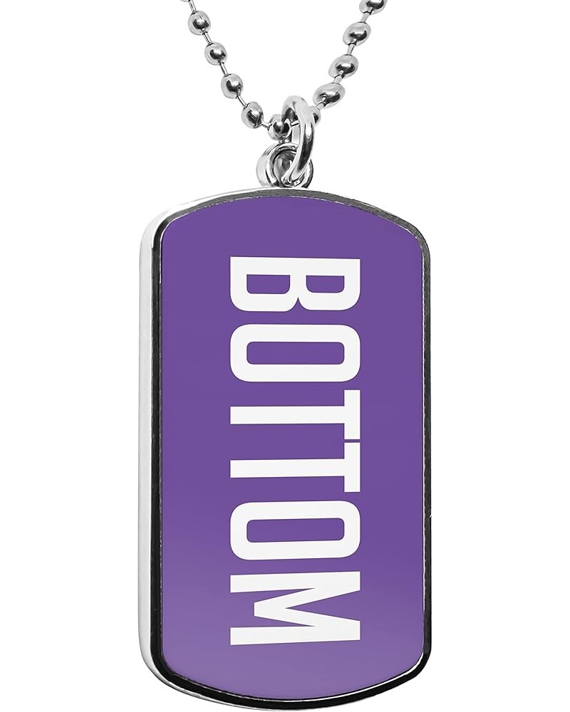 Bottom Dog Tag Pendant Pride Necklace Funny gay pride gifts dogtag lgbt message pendant Bttm gay accessories Purple $18.70 Ne...