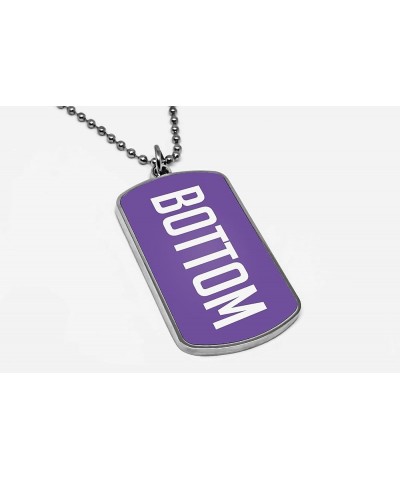 Bottom Dog Tag Pendant Pride Necklace Funny gay pride gifts dogtag lgbt message pendant Bttm gay accessories Purple $18.70 Ne...