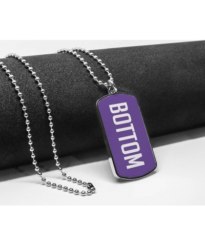 Bottom Dog Tag Pendant Pride Necklace Funny gay pride gifts dogtag lgbt message pendant Bttm gay accessories Purple $18.70 Ne...