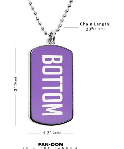 Bottom Dog Tag Pendant Pride Necklace Funny gay pride gifts dogtag lgbt message pendant Bttm gay accessories Purple $18.70 Ne...