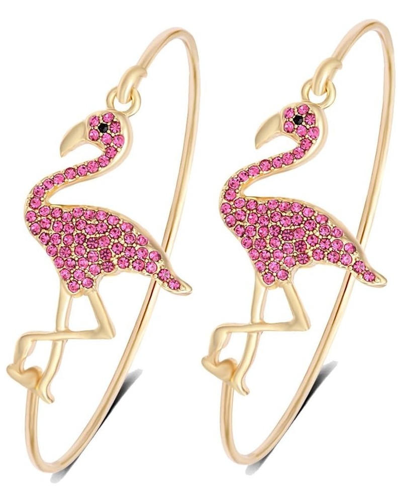 Full Rhinestone Flamingo Can Open Bangle for Women 2 pcs pack pink 1 $8.54 Bracelets