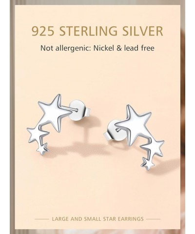 Hypoallergenic Small Star/Heart/Spike/Square Huggie Earrings for Women 18K Gold/Platinum Plated Cute Girls' Studs 2. star cli...