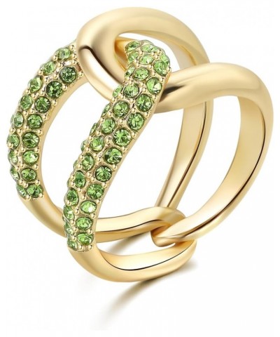 14K Gold Plated X Ring | Criss Cross Ring for Women, Fashion Statement Ring Jewelry Gifts for Her Gold and Green $8.69 Rings