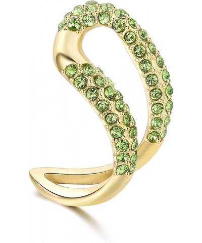 14K Gold Plated X Ring | Criss Cross Ring for Women, Fashion Statement Ring Jewelry Gifts for Her Gold and Green $8.69 Rings