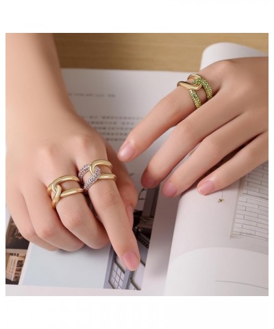 14K Gold Plated X Ring | Criss Cross Ring for Women, Fashion Statement Ring Jewelry Gifts for Her Gold and Green $8.69 Rings