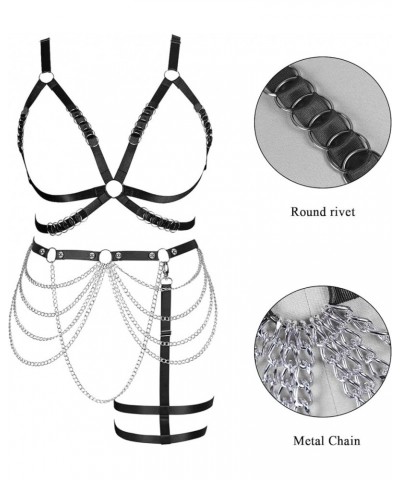 Women Full Body Harness Lingerie Plus Size Body Chain Waist Chain Hollow Out Stretchy Fabric Festival Rave Black $18.73 Body ...