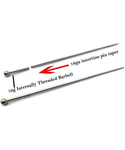 22G/20G/18G/16G/14G/12G/10G/8G/6G/4G/2G/0G/00G 316L Steel Taper Insertion Pin for Ear/Nose/Navel/Nipple/Lip/Eyebrow Stretcher...