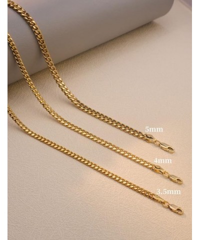 925 Sterling Silver Cuban Chain 3.5/4/5mm Necklace for Men Gold Cuban Link Curb Chain for Women 16-30 Inches 26 5mm Gold $15....