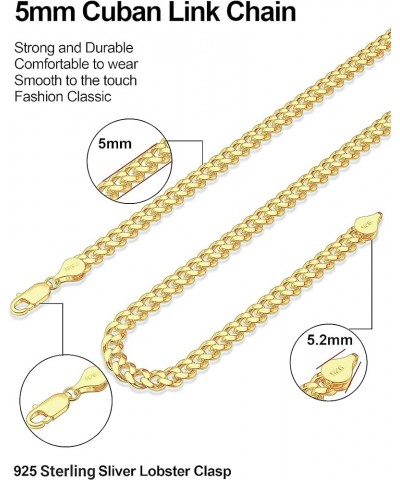 925 Sterling Silver Cuban Chain 3.5/4/5mm Necklace for Men Gold Cuban Link Curb Chain for Women 16-30 Inches 26 5mm Gold $15....