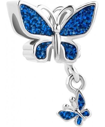 Sparkling Butterfly Charms for Bracelets Compatible with Pandora Bracelets Deep Blue $8.69 Bracelets