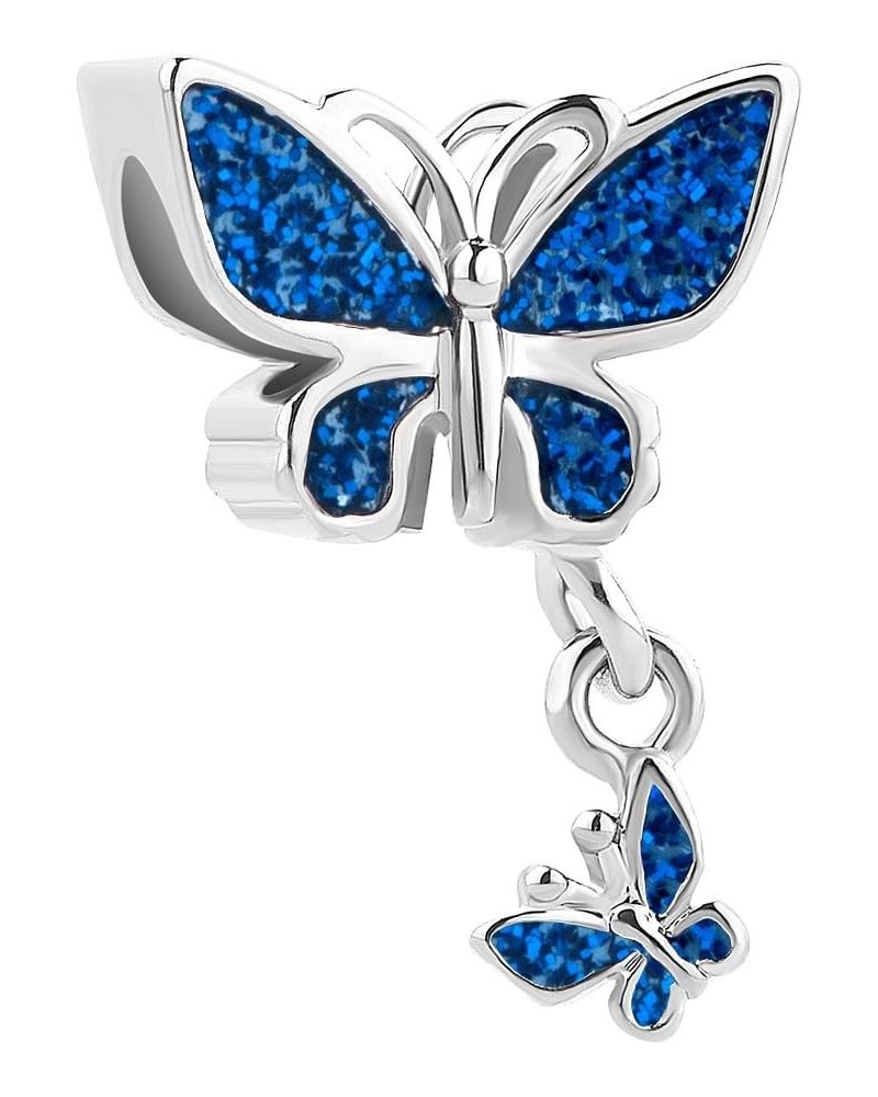 Sparkling Butterfly Charms for Bracelets Compatible with Pandora Bracelets Deep Blue $8.69 Bracelets