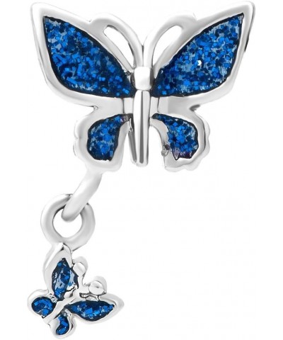 Sparkling Butterfly Charms for Bracelets Compatible with Pandora Bracelets Deep Blue $8.69 Bracelets