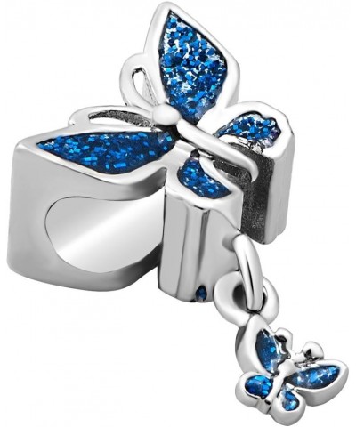 Sparkling Butterfly Charms for Bracelets Compatible with Pandora Bracelets Deep Blue $8.69 Bracelets