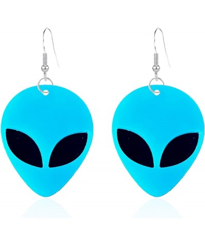 Alien Acrylic Neon Earrings for Women Girls Funny Weird Cartoon Green Rose Red Color Aliens Face Big Eye Space Spaceman State...