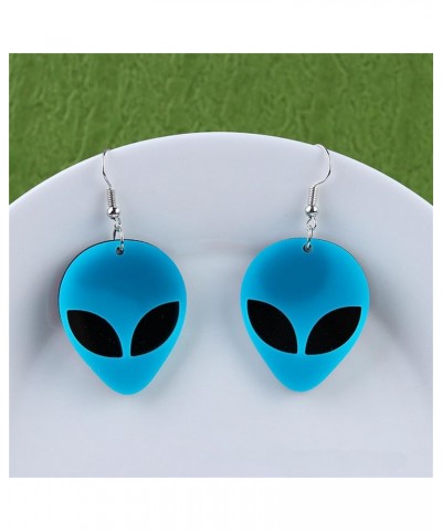 Alien Acrylic Neon Earrings for Women Girls Funny Weird Cartoon Green Rose Red Color Aliens Face Big Eye Space Spaceman State...